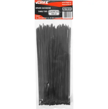 Stahovací páska Stahovací pásky 2,6x200 mm 100 ks, Verke V86302