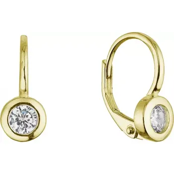 Náušnice Pozlacené stříbrné náušnice kulaté se zirkonem 11617.1