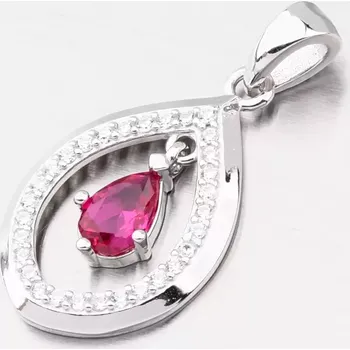 Přívěsek Dámský přívěsek stříbro 925 zirkon rubín PKL-3147