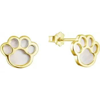 Oblečení a móda Pozlacené stříbrné náušnice tlapky s perletí 11519.1 perleť