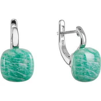 Oblečení a móda Stříbrné náušnice s pravým amazonitem 11732.3
