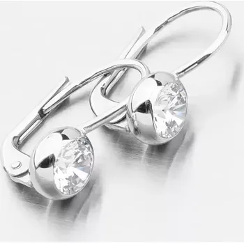 Šperk Dámské náušnice bílé zlato 585 zirkon 688P-120321