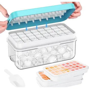 Jídlonosič Tácek na kostky ledu, nádoba na kostky ledu, 96 kusů kostek ledu, tácek na kostky ledu s víkem, se