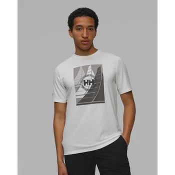 Pánské oblečení Pánské Tričko Helly Hansen Hp Race Graphic V Bílé Barvě 34419-2