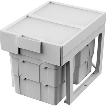 Odpadkový koš Výsuvný odpadkový koš Essensa easywaste s dvojitou separací / 2x 16 l / plast / vyjímatelná vnitřní nádoba / šedá