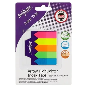 Samolepící bloček Snopake, Samolepicí šipky, 44 x 12 mm, 25 listů, 5 barev