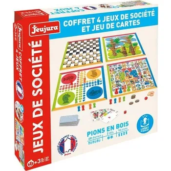Hračka na písek Jeujura - Krabice 4 deskových a karetních her, vícebarevná (J8456)