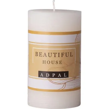 Svíčka Válec Rustic 70x120mm Beautiful House, krémová vonná svíčka 373 gram