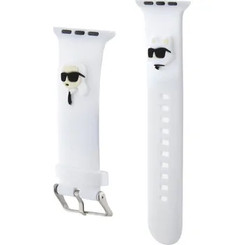 Řemínek na hodinky Karl Lagerfeld Karl and Choupette Head NFT řemínek pro Apple Watch 38/40/41, bílý