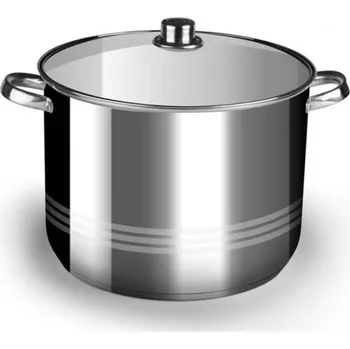 Hrnec Nerezový hrnec, objem 7 L + skleněná poklice