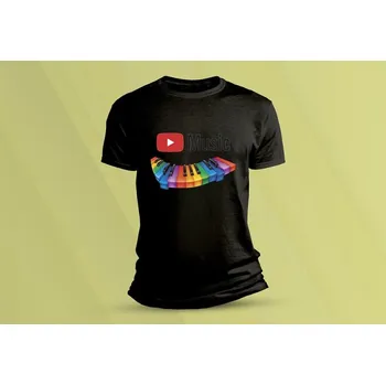 Dětské bavlněné tričko Music. Černá velikost 140 (9-11 let)