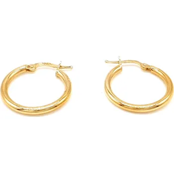 Náušnice Zlaté hladké kruhové náušnice ze žlutého zlata s hladkou úpravou - 1,5cm