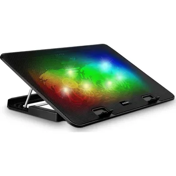 EVOLVEO A101RGB, chladící podložka pro notebook, 2x ventilátor, RGB podsvícení