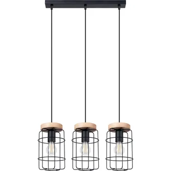 Závěsné svítidlo GOTTO 3L černé industriální nad stůl do obýváku a jídelny kovové 160 cm