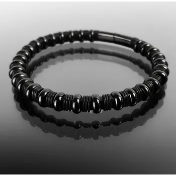 Náramek Exkluzivní pánský náramek černá 22 cm