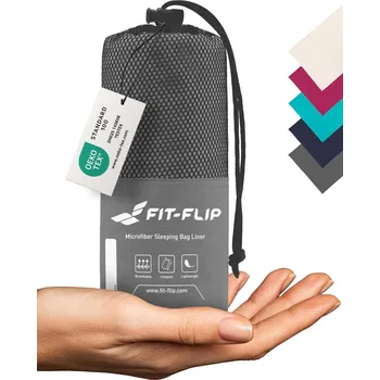Spacák FitFlip Ultralehká cestovní vložka do spacáku z mikrovlákna Šedá