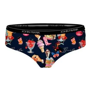 Dámské spodní prádlo Dámské kalhotky hipster John Frank WJFD-H62 party tm.modrá L