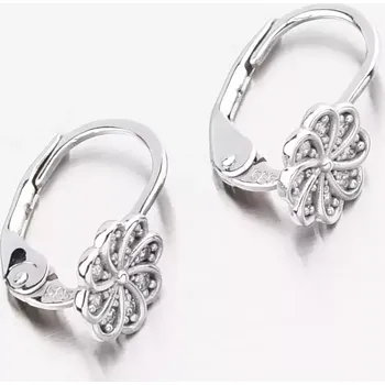 Náušnice Dámské náušnice bílé zlato 585 zirkon květinou 42-32024