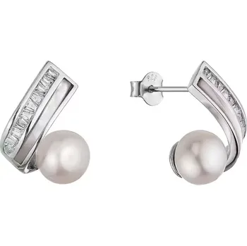 Náušnice Stříbrné náušnice s bílou říční perlou a perletí 21112.1