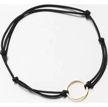 Náramek Náramek žluté zlato 585 černý provázkový 74-5186ZL-Black délka 20 cm