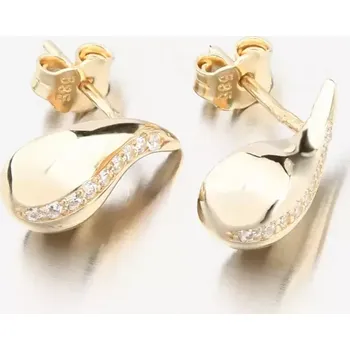 Oblečení a móda Dámské náušnice žluté zlato 585 zirkon 12R-751