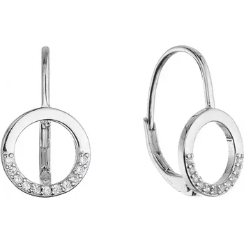 Náušnice Stříbrné náušnice kulaté se zirkony 11700.1 crystal