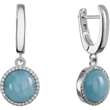 Oblečení a móda Stříbrné visací náušnice s pravým akvamarínem 11734.3