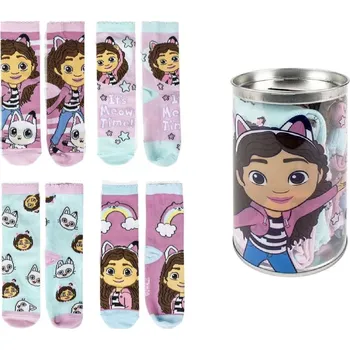 Dětské ponožky Netflix|Gabby's dollhouse|Gábinin kouzelný domek: Gábi s kočkou set 4 párů (EU 23-26)