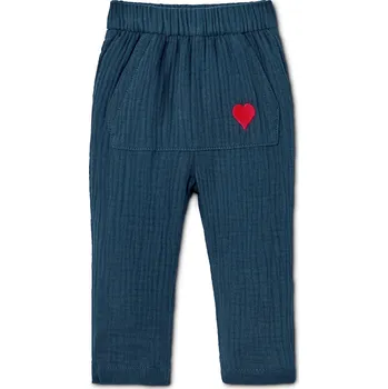 Dámské kalhoty 629181 - Tchibo - Navlékací kalhoty z biobavlny - pro miminko - vel. 62/68 - barva: modrá