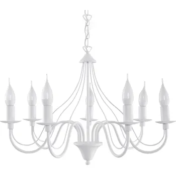 Moderní bílý lustr Minerwa 7 do obýváku, ložnice nebo kuchyně kovový 60 cm