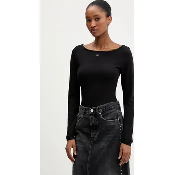 Pánské oblečení Tričko s dlouhým rukávem Tommy Jeans DW0DW21548 černá 99X, vel. S