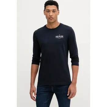 Pánské tričko Bavlněné tričko s dlouhým rukávem Tommy Hilfiger MW0MW41293 námořnická modř 59X, vel. S