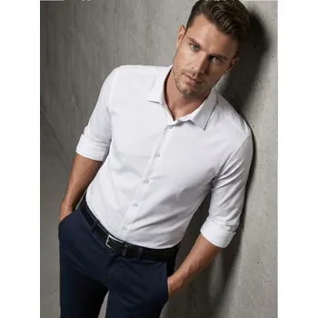 Pánská košile Sinsay - Hladká košile basic - bílá - 457HS-00X - 457HS-00X-3XL