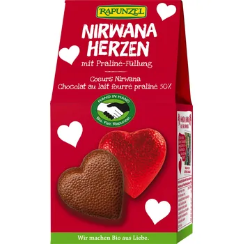 Čokoláda Srdíčka nugátová 128 g BIO RAPUNZEL