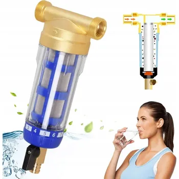 vodní filtr SAMOČISTICÍ MOSAZNÝ FILTR NA VODU 3/4 x 1 SÍŤOVÝ PŘEDFILTR, ROBUSTNÍ