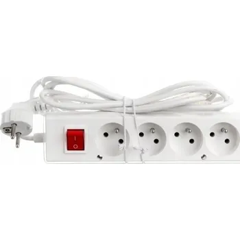 Napájecí kabel PRODLUŽOVACÍ KABEL 4 ZÁSUVKY 2P+UZEMNĚNÍ 10A 3,0M BÍLÝ S VYPÍNAČEM T-105950 JONEX SZCZECINEK