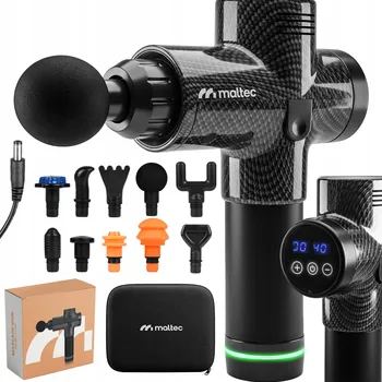 Masážní přístroj MASÁŽNÍ PISTOLE NA ZÁDA, TĚLO A CHODIDLA MASÁŽNÍ PŘÍSTROJ MASSAGE GUN POUZDRO 10 NÁSTAVCŮ