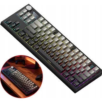 MECHANICKÁ KLÁVESNICE FENGLING: BEZDRÁTOVÁ (BLUETOOTH, 2.4 GHZ) NEBO KABELOVÁ, ŠEDÉ SPÍNAČE