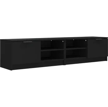 Televizní stolek TV stolky, 2 ks, černé, 80x35x36,5 cm