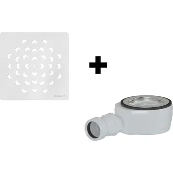 Sprchová vanička GELCO SET - Čtvercová krytka sifonu bílá KSM104W + sifon SN90