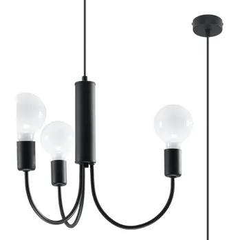 Moderní černý lustr PICCOLO 3 závěsné svítidlo nad stůl do obýváku a jídelny