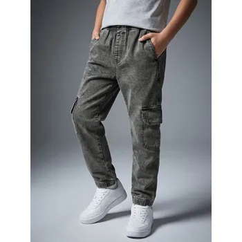 Sinsay - Džíny jogger s efektem praní - šedá - 072HE-90J - 072HE-90J-170