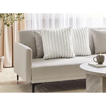 Sada 2 dekorativních polštářů bílá polyester 45 x 45 cm bez vzoru jednobarevná moderní styl doplňky Beliani