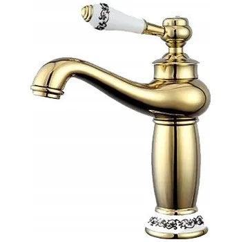 Vodovodní baterie Stojánková umyvadlová baterie LAUFERI IRENE zlatá