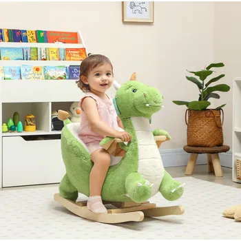 Houpací kůň Dětský houpací Dinosaur | zelený