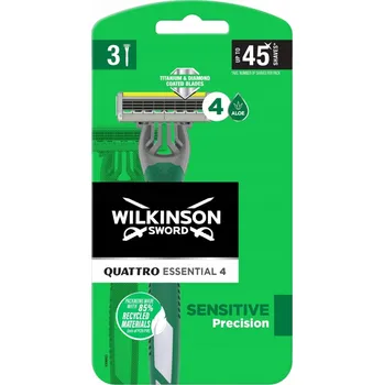 Holicí strojek Jednorázový holicí strojek Wilkinson Quattro Titanium Sensitive 3 ks