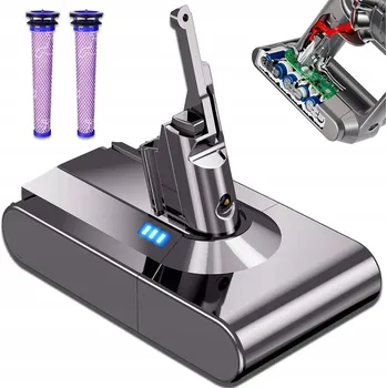 NÁHRADNÍ BATERIE + FILTR PRO DYSON V8 SV10 21.6V 6000 MAH (NÁHRADA)