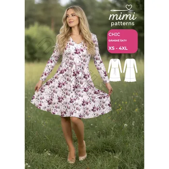 Nit Dámský komerční střih, Šaty, Chic - Tištěný střih