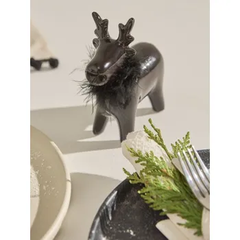 Vánoce Sinsay - Vánoční figurka soba s kožíškovým límcem - černá - 547CL-99X - 547CL-99X-ONE-1