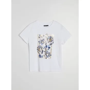 Sinsay - Bavlněná košilka s potiskem - bílá - 958GS-00M - 958GS-00M-M